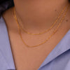 Kaia │ Double Chain Dainty Necklace - Bee & Berry