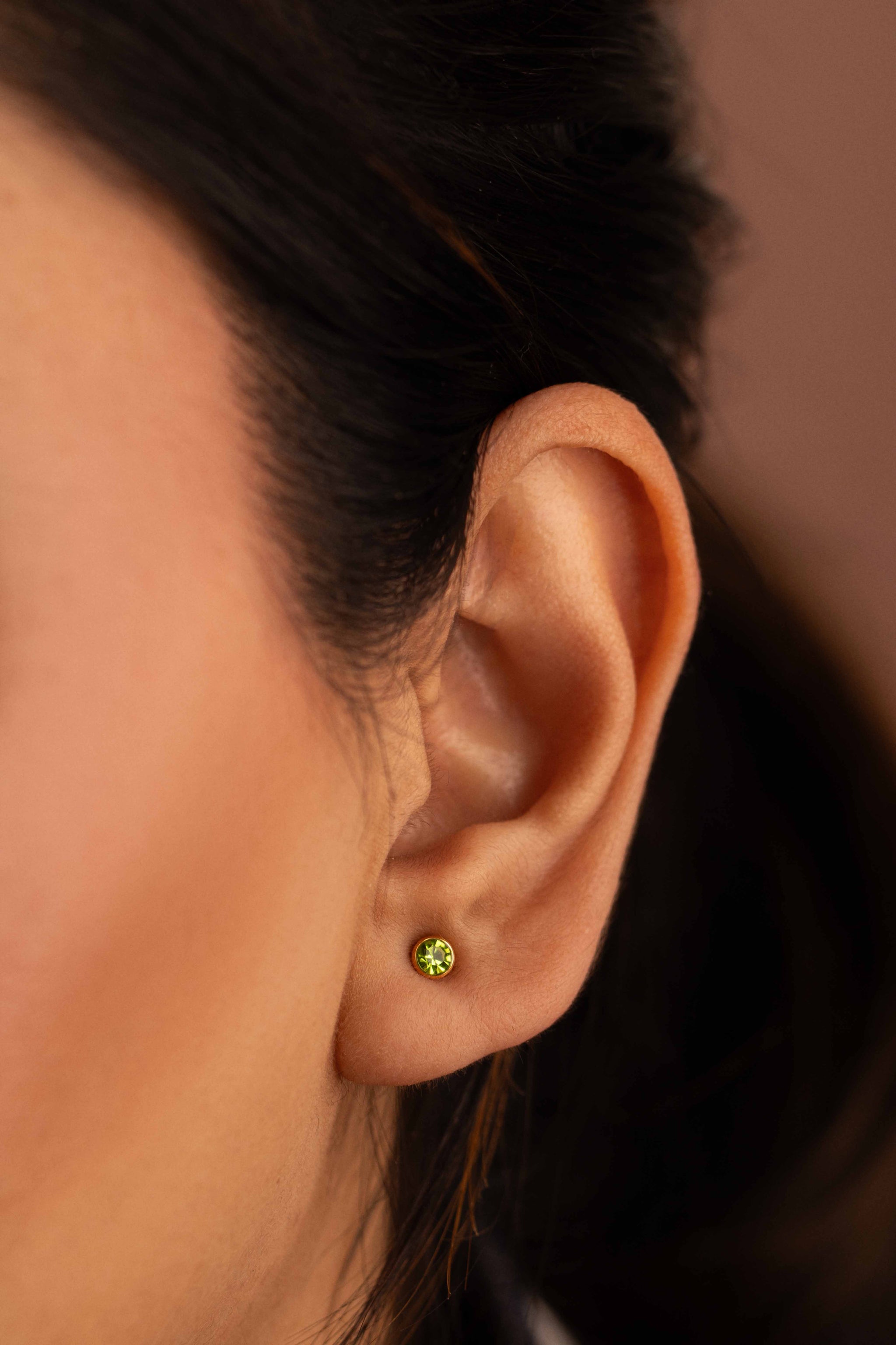 Zoey │Dainty Birthstone Stud Earrings - Bee & Berry