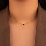 Cora┃Green Stone Necklace - Bee & Berry