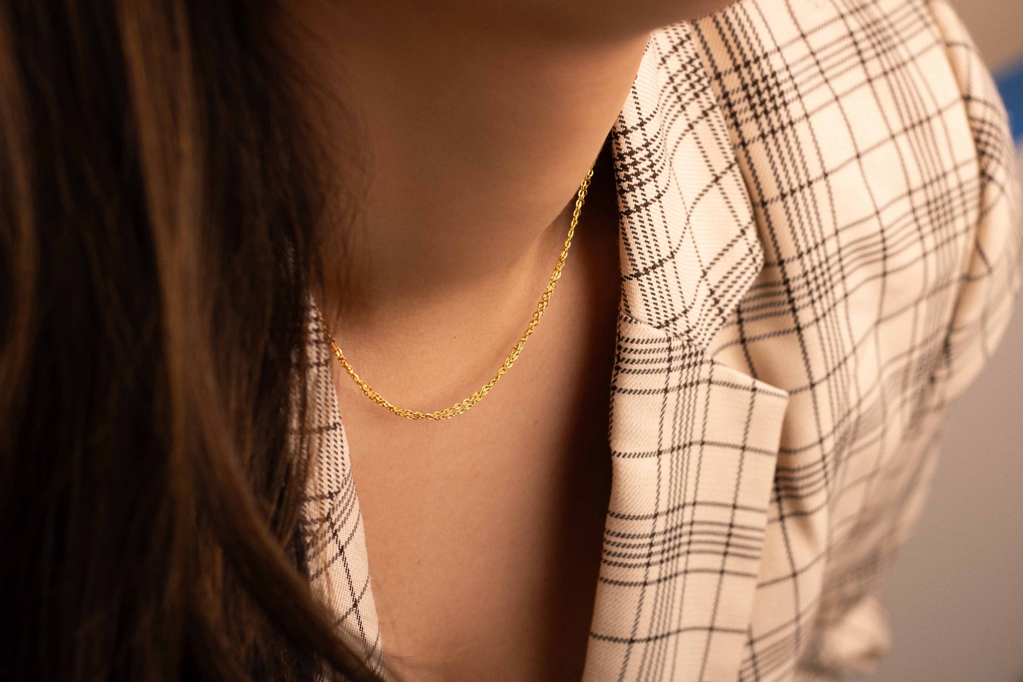 Kaia │ Double Chain Dainty Necklace - Bee & Berry