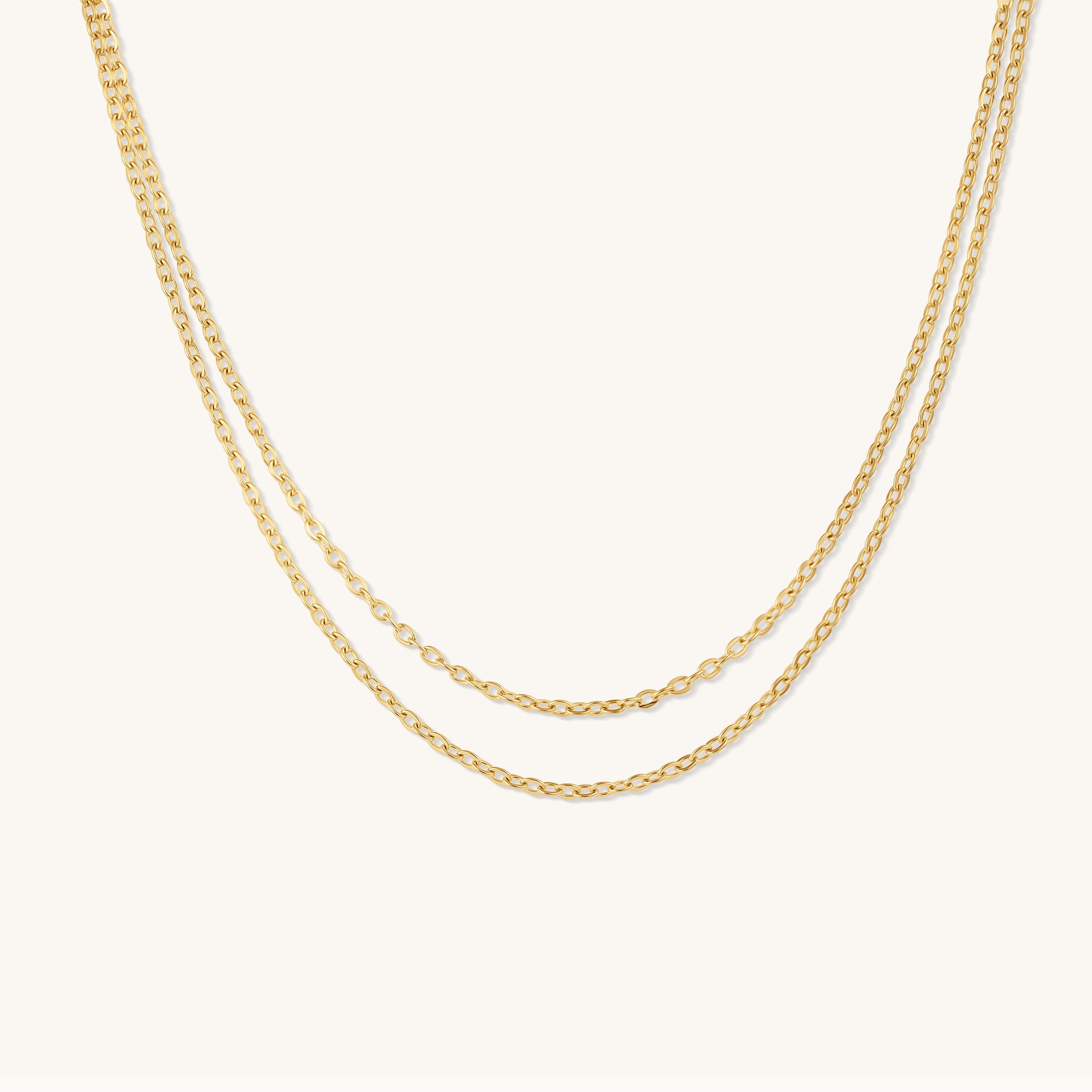 Kaia │ Double Chain Dainty Necklace - Bee & Berry